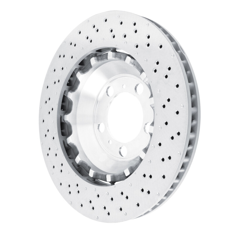 Porsche 911 Brake Rotor (1) - Left Front - R1 Concepts - Drilled Carbon Alloy GeoMET - `13-`19